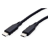 USB 2.0 Kabel, Typ C-C, ST/ST, Silikon, 60W, schwarz, 1 m