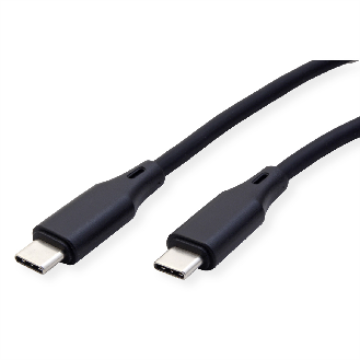 USB 2.0 Kabel, Typ C-C, ST/ST, Silikon, 60W, schwarz, 1 m-Beschreibung lesen