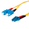 Câble adaptateur duplex 9/125 OS2, 1x SC Duplex - 1x LC Duplex, jaune, 10 m