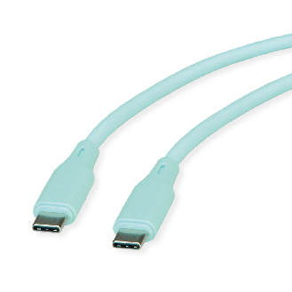 USB 2.0 Kabel, Typ C-C, ST/ST, Silikon, 60W, grün, 1 m-Beschreibung lesen