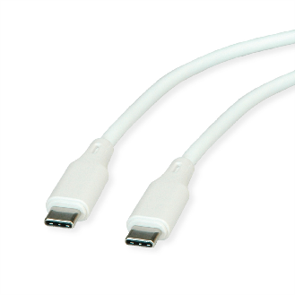 USB 2.0 Kabel, Typ C-C, ST/ST, Silikon, 60W, weiß, 1 m-Beschreibung lesen