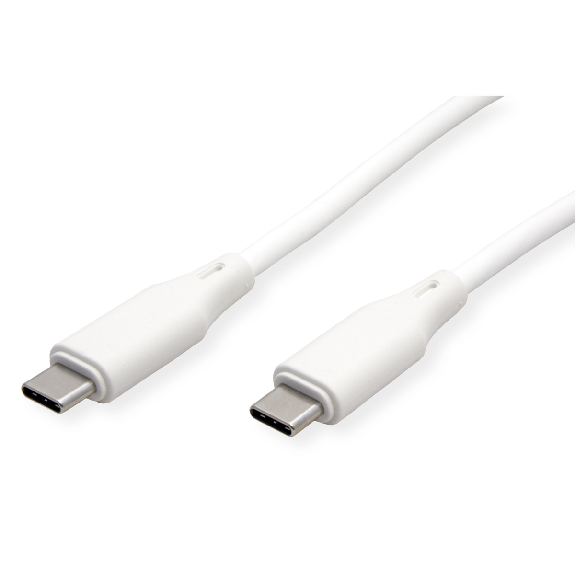 USB 2.0 Kabel, Typ C-C, ST/ST, Silikon, 60W, weiß, 1 m-Beschreibung lesen