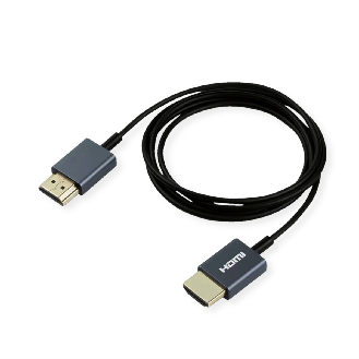 4K HDMI Ultra HD Kabel mit Ethernet, ST/ST, ultra-slim, koaxial, schwarz, 2 m-Beschreibung lesen