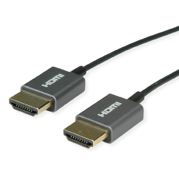 4K HDMI Ultra HD Kabel mit Ethernet, ST/ST, ultra-slim, koaxial, schwarz, 2 m-Beschreibung lesen