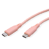 USB 2.0 Kabel, Typ C-C, ST/ST, Silikon, 60W, pink, 1 m