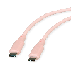 USB 2.0 Kabel, Typ C-C, ST/ST, Silikon, 60W, pink, 1 m