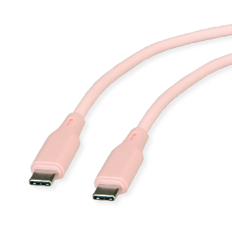 USB 2.0 Kabel, Typ C-C, ST/ST, Silikon, 60W, pink, 1 m-Beschreibung lesen