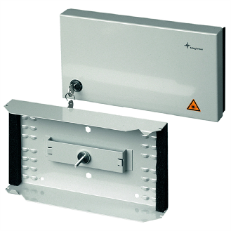 Cassette d'épissure FO compacte 265x150x55 mm RAL 7035-Lire la description