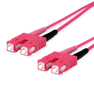 Cordon FO 2x G50/125 OM4, 1x SC Duplex - 1x SC Duplex, violet, 5 m-Lire la description