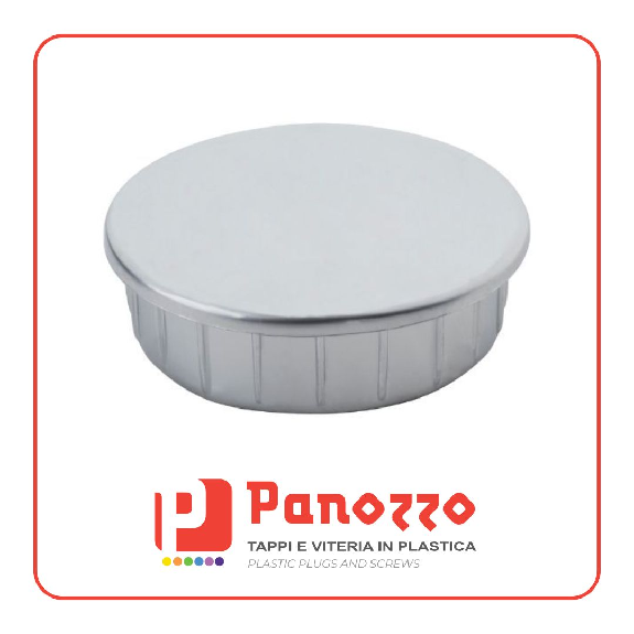 TAPPO TONDO CROMATO SATINATO 30X1,2mm. - Prezzo multiplo di 25 pz.-Leggi tutto