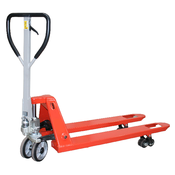 Schefer Gabelhubwagen Premium mit kurzer Gabellänge 800mm Single Gabelrolle Tragkraft 2500kg-Beschreibung lesen