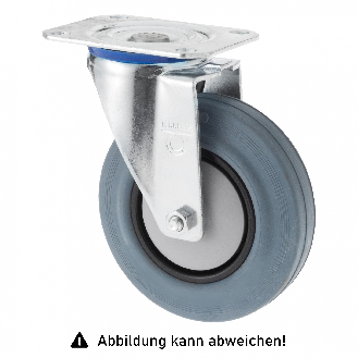 Rollcart TPE-Lenkrolle Ø125x35mm in grau 110kg Tragkraft mit Kunststoff-Felge-Beschreibung lesen