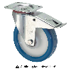 Rollcart Polyurethan- Lenkrollen Ø200x50mm mit Doppelstop und Kunststoff -Felge 400kg Tragkraft