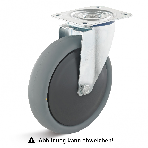 Rollcart TPE-ESD Lenkrolle Ø160x40mm in grau 180kg Tragkraft mit Kunststoff-Felge-Beschreibung lesen