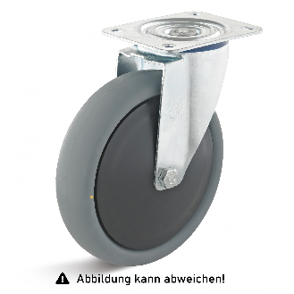 Rollcart TPE-ESD Lenkrolle Ø160x40mm in grau 180kg Tragkraft mit Kunststoff-Felge-Beschreibung lesen