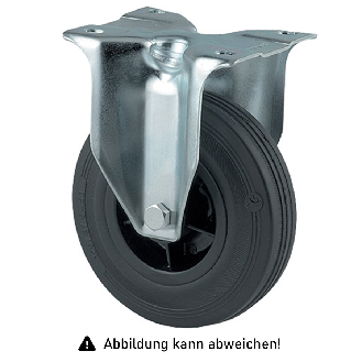 Rollcart Vollgummi-Bockrolle Ø125x37mm in schwarz 100kg Tragkraft mit Kunststoff-Felge-Beschreibung lesen
