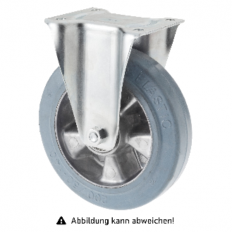 Rollcart Schwerlast Elastik-Bockrolle Ø200x50mm in blaugrau mit 400kg Tragkraft und Guss-Felge-Beschreibung lesen