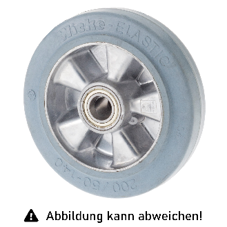 Rollcart Schwerlast Elastik-Rolle Ø250x50mm in blaugrau mit 400kg Tragkraft und Guss-Felge-Beschreibung lesen