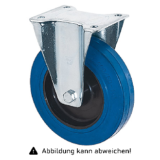 Rollcart Elastik-Bockrolle Ø200x50mm in blau 300kg Tragkraft mit Kunststoff-Felge-Beschreibung lesen
