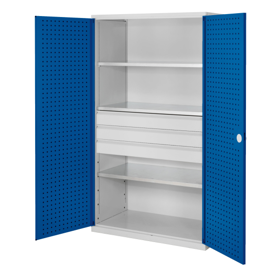 Kappes RasterPlan Großvolumenschränke 1950x1130x590mm Lochplattentüren Modell 4 enzianblau-Beschreibung lesen