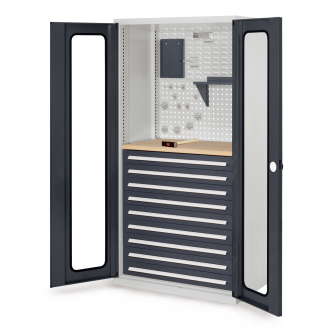 Kappes RasterPlan Schubladenschränke 1950x1000x600mm Sichtfenstertüren Modell 37 anthrazitgrau-Beschreibung lesen