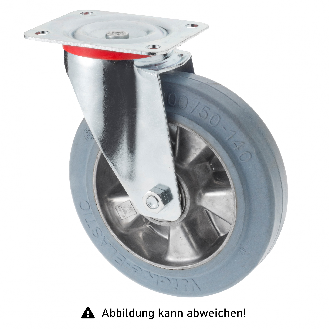 Rollcart Schwerlast Elastik-Lenkrolle Ø200x50mm in blaugrau mit 400kg Tragkraft und Guss-Felge-Beschreibung lesen
