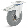 Rollcart Luft- Lenkrolle mit Doppelstop Ø200x50mm Stahlfelge mit Rillenprofil und 75kg Tragkraft