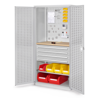 Schubladenschrank mit Schlitzplattentüren 1950x1000x600mm-Beschreibung lesen