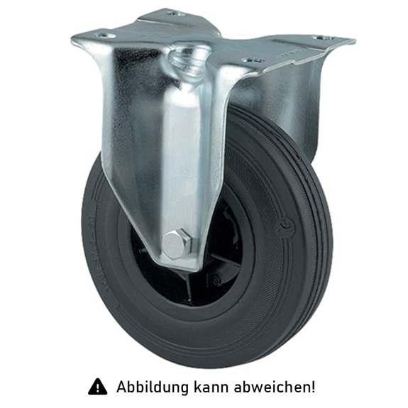 Rollcart Vollgummi-Bockrolle Ø160x40mm in schwarz 135kg Tragkraft mit Kunststoff-Felge-Beschreibung lesen