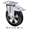 Rollcart Schwerlast Elastik-Lenkrolle mit Doppelstop Ø160x50mm 250kg Tragkraft und Guss-Felge