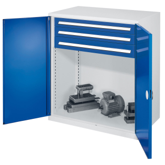 Kappes Schwerlast-Beistellschränke ohne Mitteltrennwand 1110x1000x600mm Modell 65 Doppelwandtüren enzianblau-Beschreibung lesen