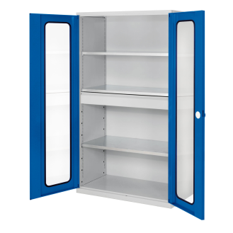 Kappes RasterPlan Großvolumenschränke 1950x1130x590mm Sichtfenstertüren Modell 2 enzianblau-Beschreibung lesen