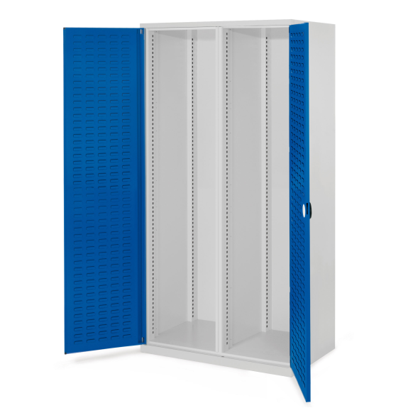 Kappes Schwerlastschränke mit Mitteltrennwand 1950x1000x600mm Schlitzplattentüren Modell 50 enzianblau-Beschreibung lesen