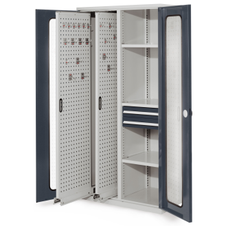 Vertikalschrank 1950x1000x600mm mit Sichtfenstertüren-Beschreibung lesen