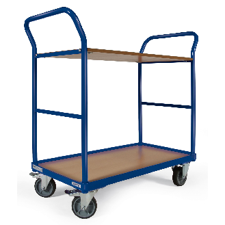 Protaurus Etagenwagen F250 mit 2 Schiebegriffen und 2 Ladeflächen 1000x600mm mit Bordkante unten-Beschreibung lesen