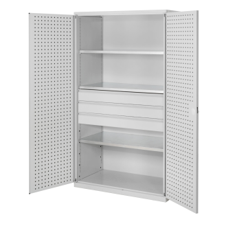 Kappes RasterPlan Großvolumenschränke 1950x1130x590mm Lochplattentüren Modell 4 lichtgrau-Beschreibung lesen