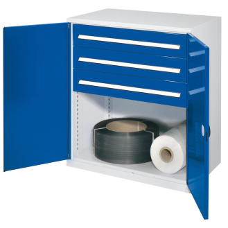 Kappes Schwerlast-Beistellschränke ohne Mitteltrennwand 1110x1000x600mm Modell 67 Doppelwandtüren enzianblau-Beschreibung lesen
