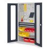 Schubladenschrank mit Sichtfenstertüren 1950x1000x600mm