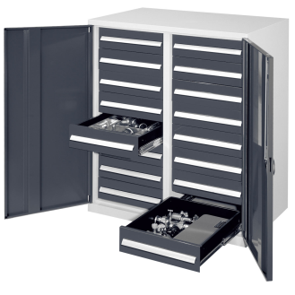 Kappes Schwerlast-Beistellschränke mit Mitteltrennwand 1110x1000x600mm Vollblechtüren Modell 72 anthrazitgrau-Beschreibung lesen