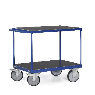 Tischwagen mit 2 Ladeflächen und Schiebegriff, Tragkraft 600 kg-Beschreibung lesen