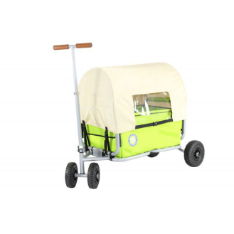 Beachtrekker faltbarer Bollerwagen Life mit integrierter Feststellbremse und Sonnenverdeck Grün und PU-Reifen-Beschreibung lesen