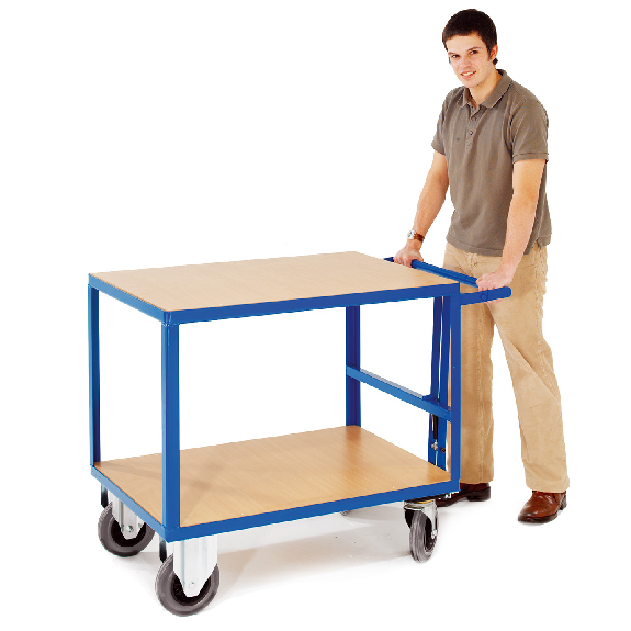 Tischwagen mit Totmannbremse und 2 Ladeflächen 1000x700mm-Beschreibung lesen
