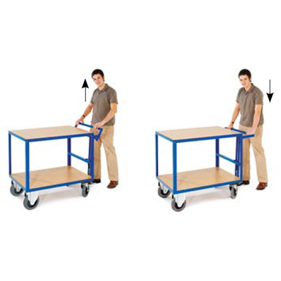 Tischwagen mit Totmannbremse und 2 Ladeflächen 1000x700mm-Beschreibung lesen