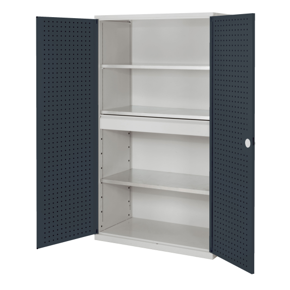 Großvolumenschrank mit Lochplattentüren 1950x1130x590mm-Beschreibung lesen