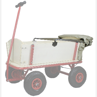 Beachtrekker Style Holz Bollerwagen Handwagen Natur mit Sonnenverdeck-Beschreibung lesen