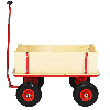 Beachtrekker Style Holz Bollerwagen Handwagen Natur mit Sonnenverdeck