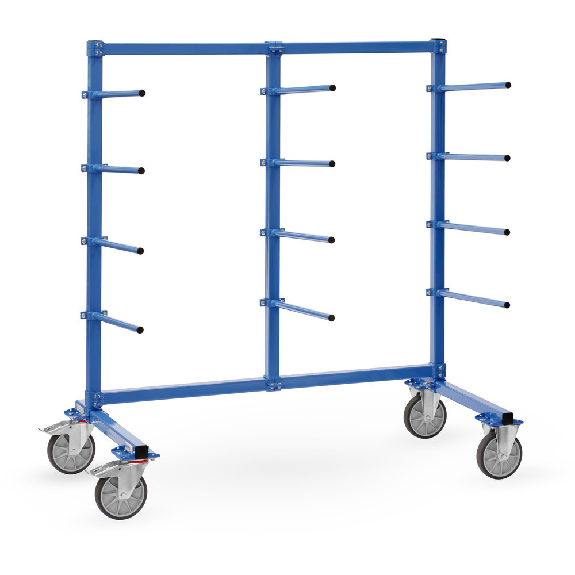 Fetra Tragarmwagen 12 Tragarme 5° geneigt 2000x800mm Rahmen mit PVC-Beschreibung lesen