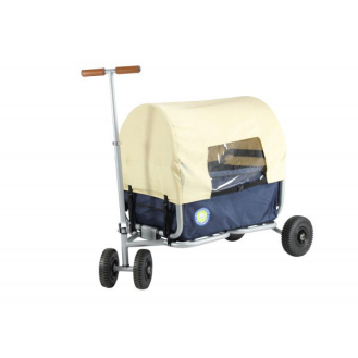 Beachtrekker faltbarer Bollerwagen Life mit integrierter Feststellbremse und Sonnenverdeck Blau und Luftreifen-Beschreibung lesen