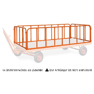Rollwagen mit 4 Stahlrohrwänden, 750 mm hoch-Beschreibung lesen