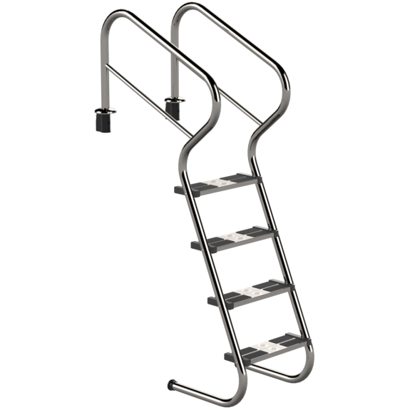 Eichenwald Poolleiter Modell 53 Treppenleiter mit Sicherheitsstufe Leiterlänge 1297mm 4 Stufen-Beschreibung lesen